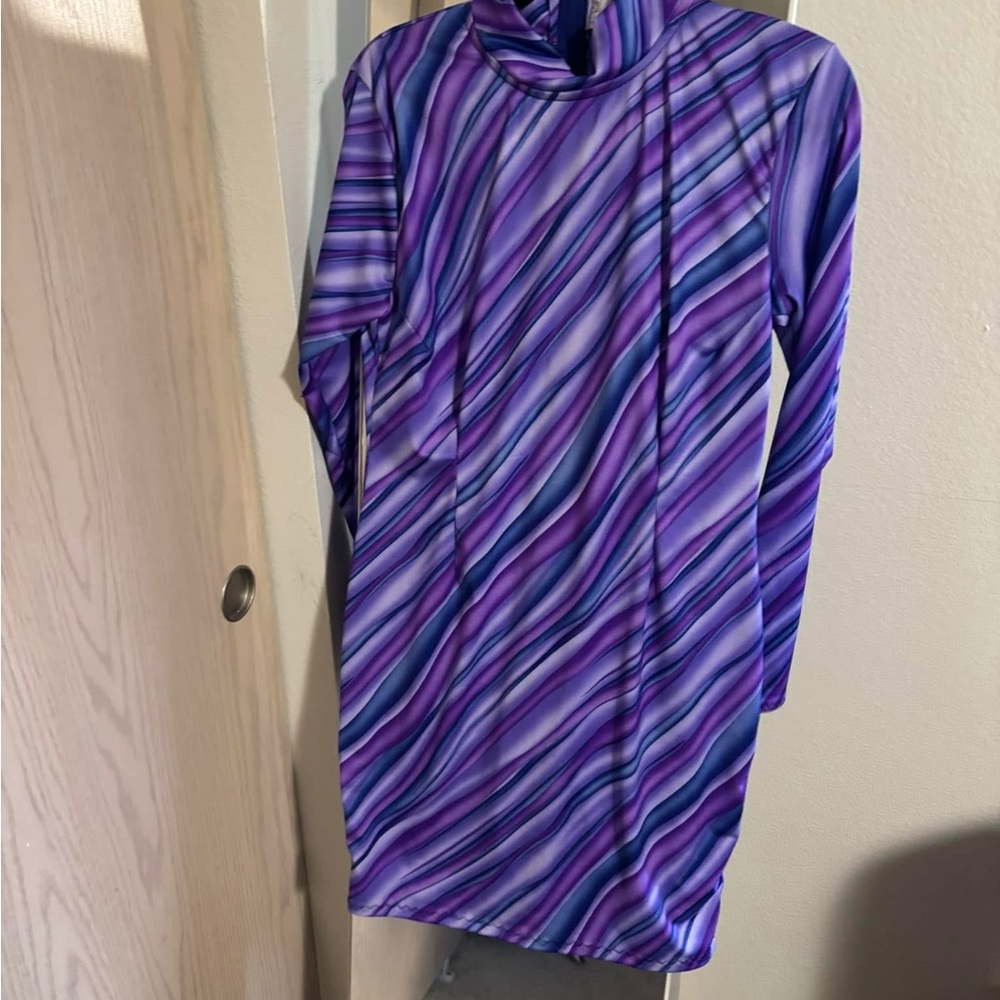 Vibrant Striped Long Sleeve Dress